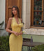 Elegant Yellow V-Neck Mermaid Long Prom Dress Ideas, Evening Party Dresses, OLP1577