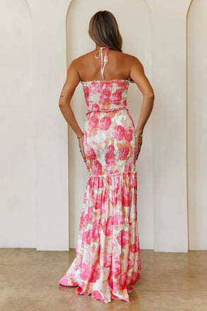 Elegant Pink Halter Strap Mermiad Long Prom Dress Ideas, Evening Party Dresses, OLP1289