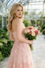 Pretty Blush Pink 3D Petal Flower Prom Gown with Modern Strapless Neckline,OLP1899