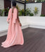Popular Pink V-Neck A-Line Long Prom Dress Ideas, Evening Party Dresses, OLP1451
