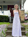 Pretty Lavender Floral Print A-Line Prom Dress Ruched Bust Straps,OLP2108