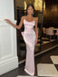 Elegant Pink Spaghetti Strap Mermaid Long Prom Dress Ideas, Evening Party Dresses, OLP1465