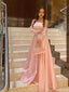 Elegant Pink Sweetheart A-Line Long Prom Dress Ideas, Evening Party Dresses, OLP1522
