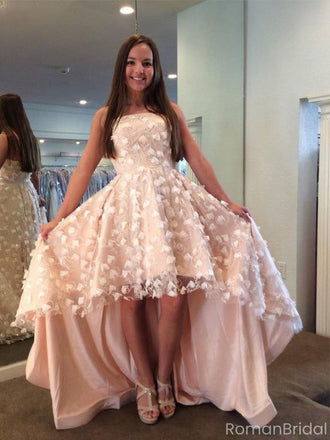 Elegant Pink Floral Sweetheart A-Line Long Prom Dress Ideas, Evening Party Dresses, OLP1631