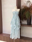 Elegant Blue Sweetheart A-Line Long Prom Dress Ideas, Evening Party Dresses, OLP1590