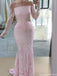 Sexy Pink Off-Shoulder Long Sleeve Mermaid Long Prom Dress Ideas, Evening Party Dresses, OLP1553