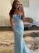 Unique Blue Applique Sweetheart Mermaid Long Prom Dress Ideas, Evening Party Dresses, OLP1543