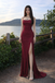 Shiny Spaghetti Strap Sleeveless Mermaid Satin Long Prom Dresses Online, OL570