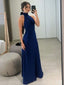 Soft Halter Sleeveless Mermaid Satin Evening Prom Dresses Online, OLP908