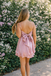 Pretty Pink Satin Homecoming Dress Sleeveless Sweetheart Neck A-Line Short Cocktail Gown,HD1206