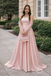 Elegant Pink Sweetheart A-Line Long Prom Dress Ideas, Evening Party Dresses, OLP1522