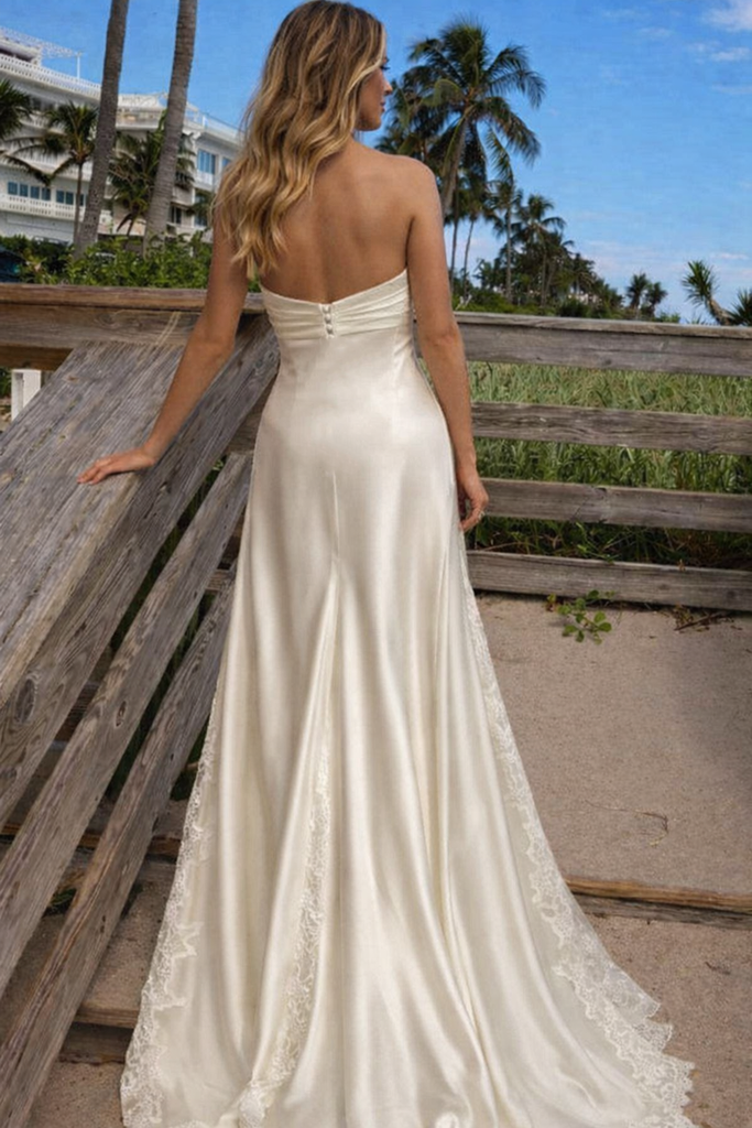 Elegant White Sweetheart Mermaid Long Prom Dress Ideas, Evening Party Dresses, OLP1653