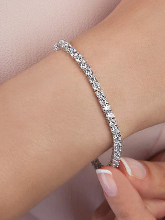 3mm Cubic Zirconia Classic Tennis Bracelet | Gold Bracelets For Women