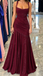 Stunning Burgundy Chiffon Mermaid Gala Gown Sleeveless Ruched Prom Dress,OLP2316