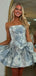 Elegant Blue Sweetheart Sleeveless A-Line Short Homecoming Dresses For Party,HD1150