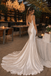 Elegant Ivory Floral Strap Silk Satin Mermaid Train Wedding Dresses,WD0678
