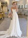Unique White Pleated Chiffon Wedding Dresses Strapless Sleeveless Empire Waist Long Dress,WD0663