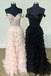 Charming Off the Shoulder A-line Side Slit Long Champagne Black Pink Evening Prom Dress Online, OL044