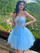 Elegant Sweetheart Sleeveless Short A-line Tulle Homecoming Dresses For Party Online, HD0885