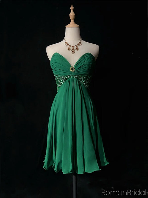 Sexy Sweetheart Sleeveless Knee-length A-line Chiffon Homecoming Dresses For Party Online, HD0914