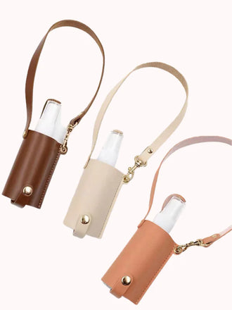 Spray Hand Sanitizer Anti-Epidemic Alcohol Rub Small Portable Spray Bottle Leather Case