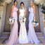 Elegant V-Neck Sleeveless Mermaid Long Bridesmaid Dresses Online, BG930
