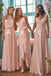 Elegant Pink Mismatched Sleeveless A-Line Long Bridesmaid Dresses Online, BG926