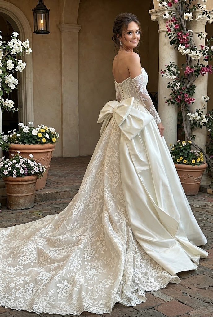 Elegant White Sweetheart Sleeveless A-Line Long Wedding Dresses With Sweep Trailing,WD0555