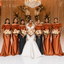 Sexy Off-shoulder Sleeveless Mermaid Satin Bridesmaid Dresses Online, BG839