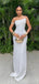 Sexy White  Spaghetti Strap Side Slit Mermaid  Evening Prom Dresses Online, OLP1148