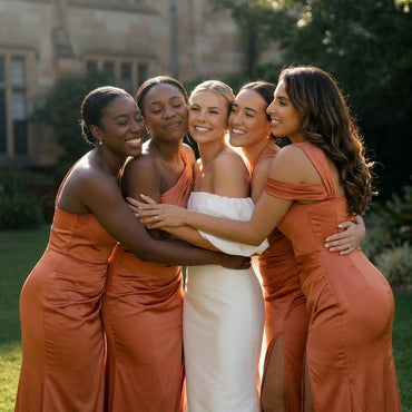 Elegant Classy Terracotta Bridesmaid Dress One Shoulder Mermaid Satin Floor Length,BG994
