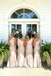 Classy Champagne One Shoulder Satin Bridesmaid Dress with Bow Knot,BG934