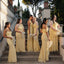 Gorgeous Mismatched Neckline Flowy Chiffon Bridesmaid Dress Collection Yellow,BG1014