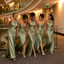Unique Mismatched Sage Green Satin Bridesmaid Dresses for Wedding Party,BG996