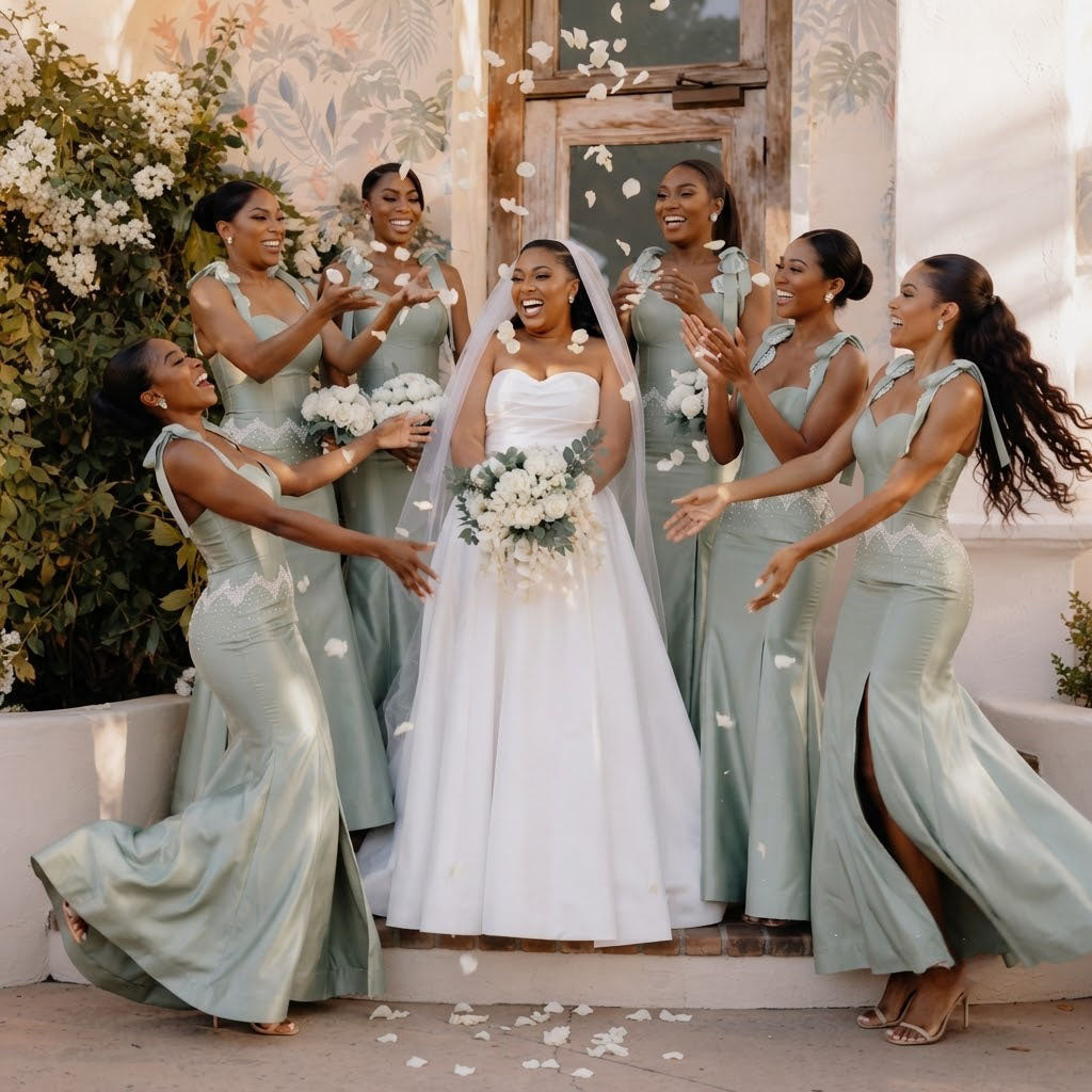 Classy Sage Green Satin Strapless Sweetheart Mermaid Bridesmaid Dresses ,BG1020