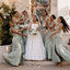 Classy Sage Green Satin Strapless Sweetheart Mermaid Bridesmaid Dresses ,BG1020