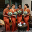 Classy Burnt Orange Tulle Beautiful Long Mermaid Bridesmaid Dress,BG1000