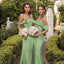 Elegant Green Sleeveless Mermaid Long Bridesmaid Dresses Online, BG919