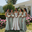 Modern Sage Green Halter Pleated Chiffon Floor-Length Bridesmaid Dress with Open Back,BG1024