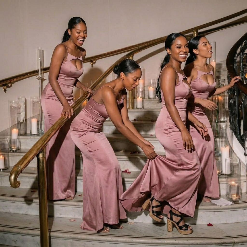 Sexy Dusty Rose Satin Spaghetti Strap Gown Chic Cut Bridesmaid Dress,BG1001