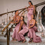 Sexy Dusty Rose Satin Spaghetti Strap Gown Chic Cut Bridesmaid Dress,BG1001