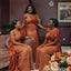 Fancy One Shoulder Rust Sequin Mermaid Bridesmaid Dress Pretty Fitted Formal Gown,BG1013
