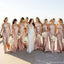 Chic Pink Halter Satin Bridesmaid Dress Sleeveless Floor Length High End Party Gown,BG936