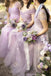 Lavender Tulle Bridesmaid Dresses Off Shoulder A Line Floor Length Wedding Gown,BG986