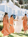 Elegant Orange High-Neck Sleeveless Mermaid Long Bridesmaid Dresses Online, BG922