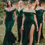 Simple Green Mismatched Sleeveless Mermaid Long Bridesmaid Dresses Online , BG878