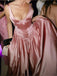 Elegant Pink Spaghetti Strap Sleeveless A-Line Long Bridesmaid Dresses Online, BG925