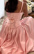 Elegant Pink Spaghetti Strap Sleeveless A-Line Long Bridesmaid Dresses Online, BG925