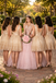 Beautiful Champagne Applique Short Tulle Dama Dress,HD1226