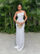 Sexy White  Spaghetti Strap Side Slit Mermaid  Evening Prom Dresses Online, OLP1148